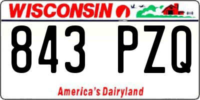 WI license plate 843PZQ