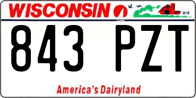 WI license plate 843PZT