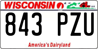 WI license plate 843PZU