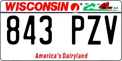 WI license plate 843PZV
