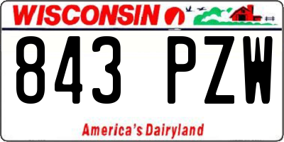 WI license plate 843PZW