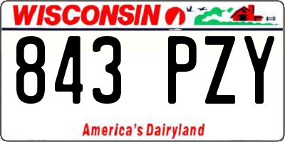 WI license plate 843PZY