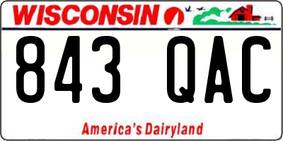WI license plate 843QAC