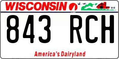 WI license plate 843RCH