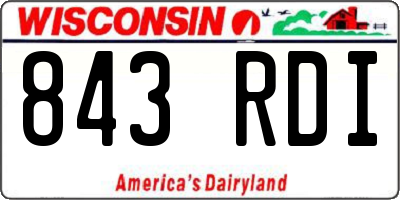 WI license plate 843RDI