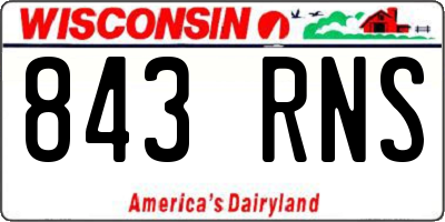WI license plate 843RNS