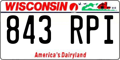 WI license plate 843RPI