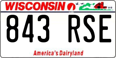 WI license plate 843RSE
