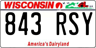 WI license plate 843RSY