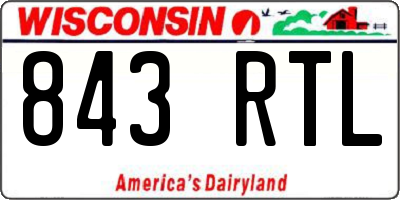 WI license plate 843RTL