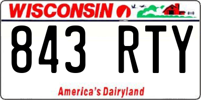WI license plate 843RTY