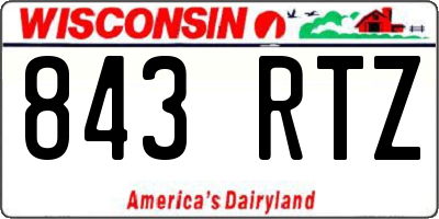 WI license plate 843RTZ