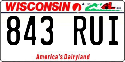 WI license plate 843RUI