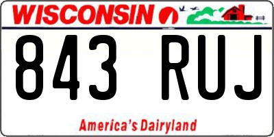 WI license plate 843RUJ
