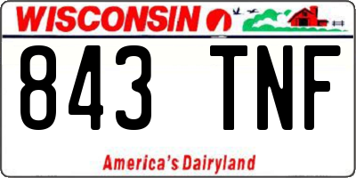 WI license plate 843TNF