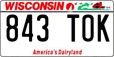 WI license plate 843TOK