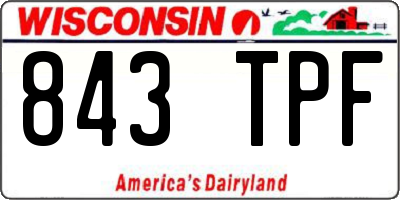 WI license plate 843TPF