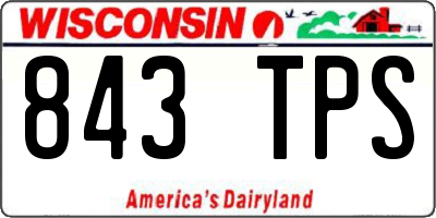 WI license plate 843TPS