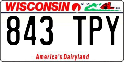 WI license plate 843TPY