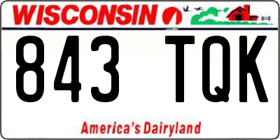 WI license plate 843TQK
