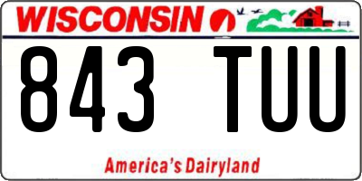 WI license plate 843TUU