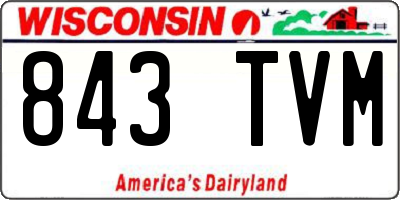 WI license plate 843TVM
