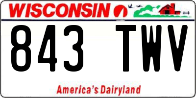 WI license plate 843TWV