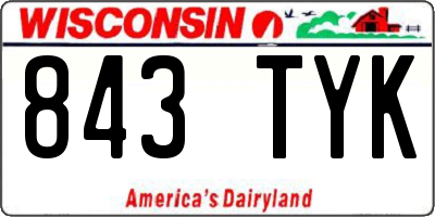 WI license plate 843TYK
