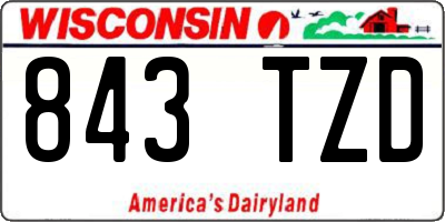 WI license plate 843TZD