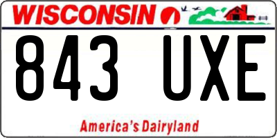 WI license plate 843UXE