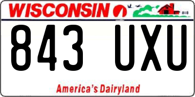 WI license plate 843UXU