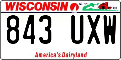 WI license plate 843UXW