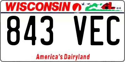 WI license plate 843VEC