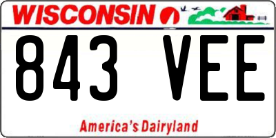WI license plate 843VEE