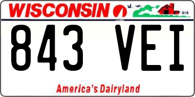 WI license plate 843VEI