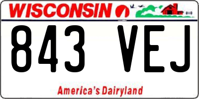 WI license plate 843VEJ