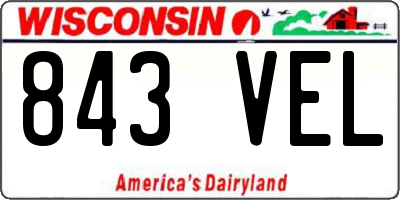 WI license plate 843VEL