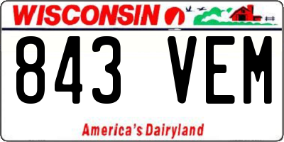 WI license plate 843VEM