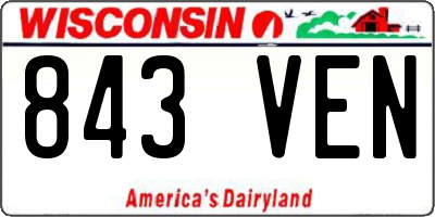 WI license plate 843VEN