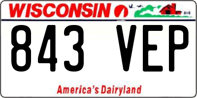 WI license plate 843VEP