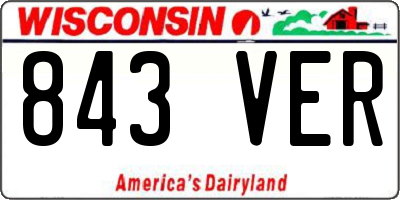 WI license plate 843VER