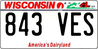 WI license plate 843VES