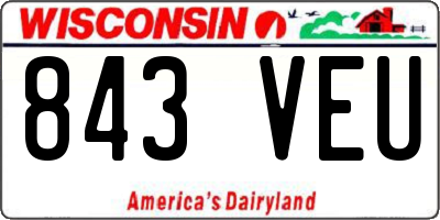 WI license plate 843VEU