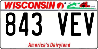 WI license plate 843VEV