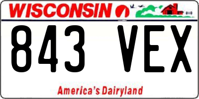 WI license plate 843VEX