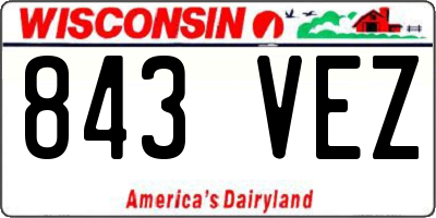 WI license plate 843VEZ