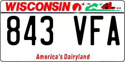 WI license plate 843VFA