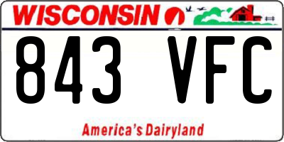 WI license plate 843VFC