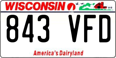 WI license plate 843VFD