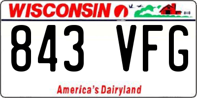 WI license plate 843VFG